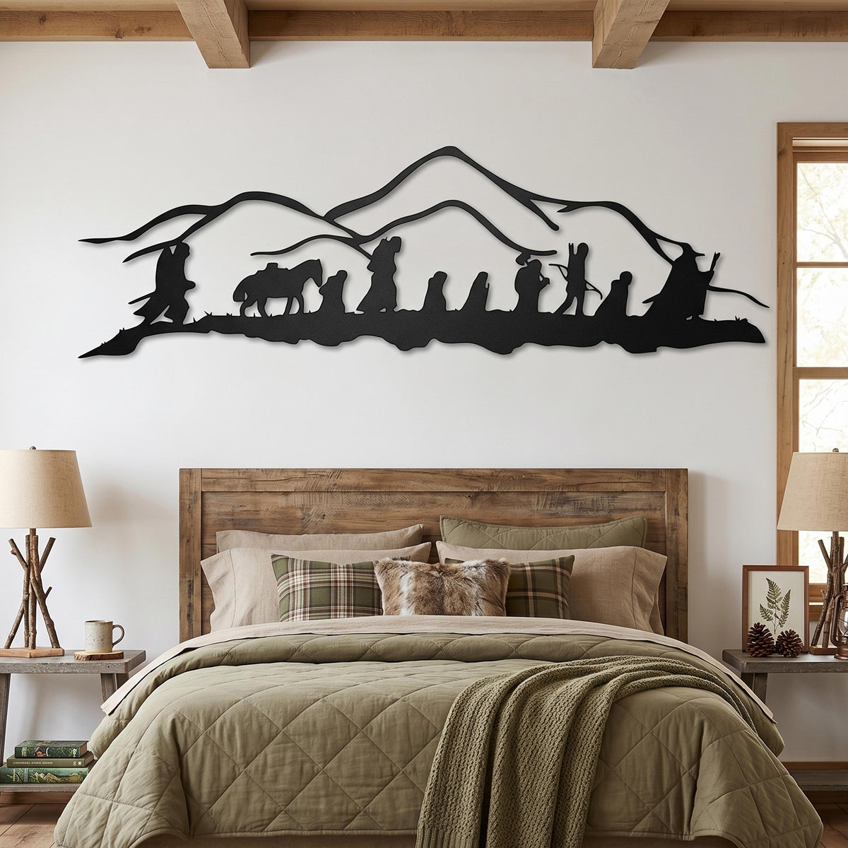 Fellowship of the Ring Metal Wall Art close-up of the powder-coated finish