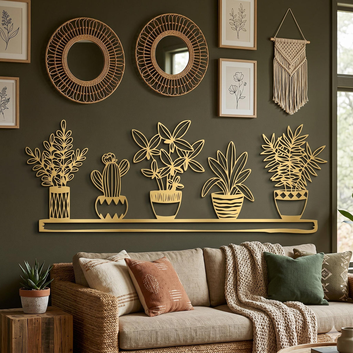 Metal Plant Wall Art bedroom interior styling