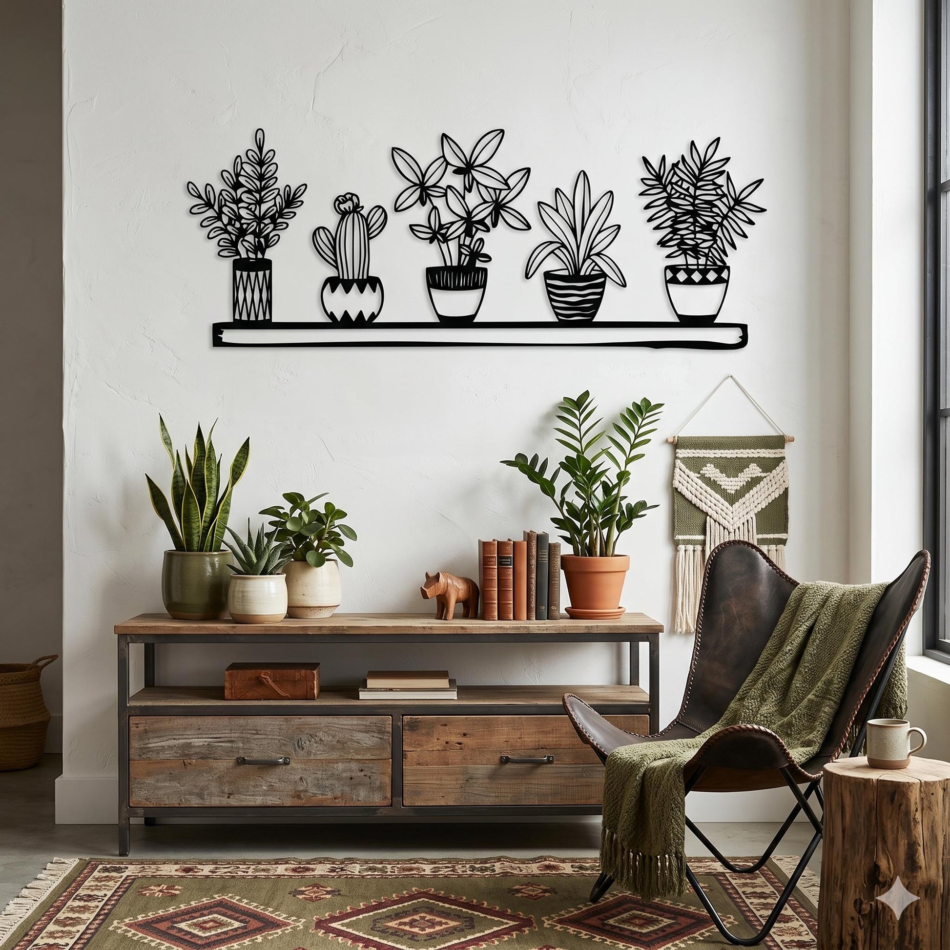 Metal Plant Wall Art shown in a modern interior