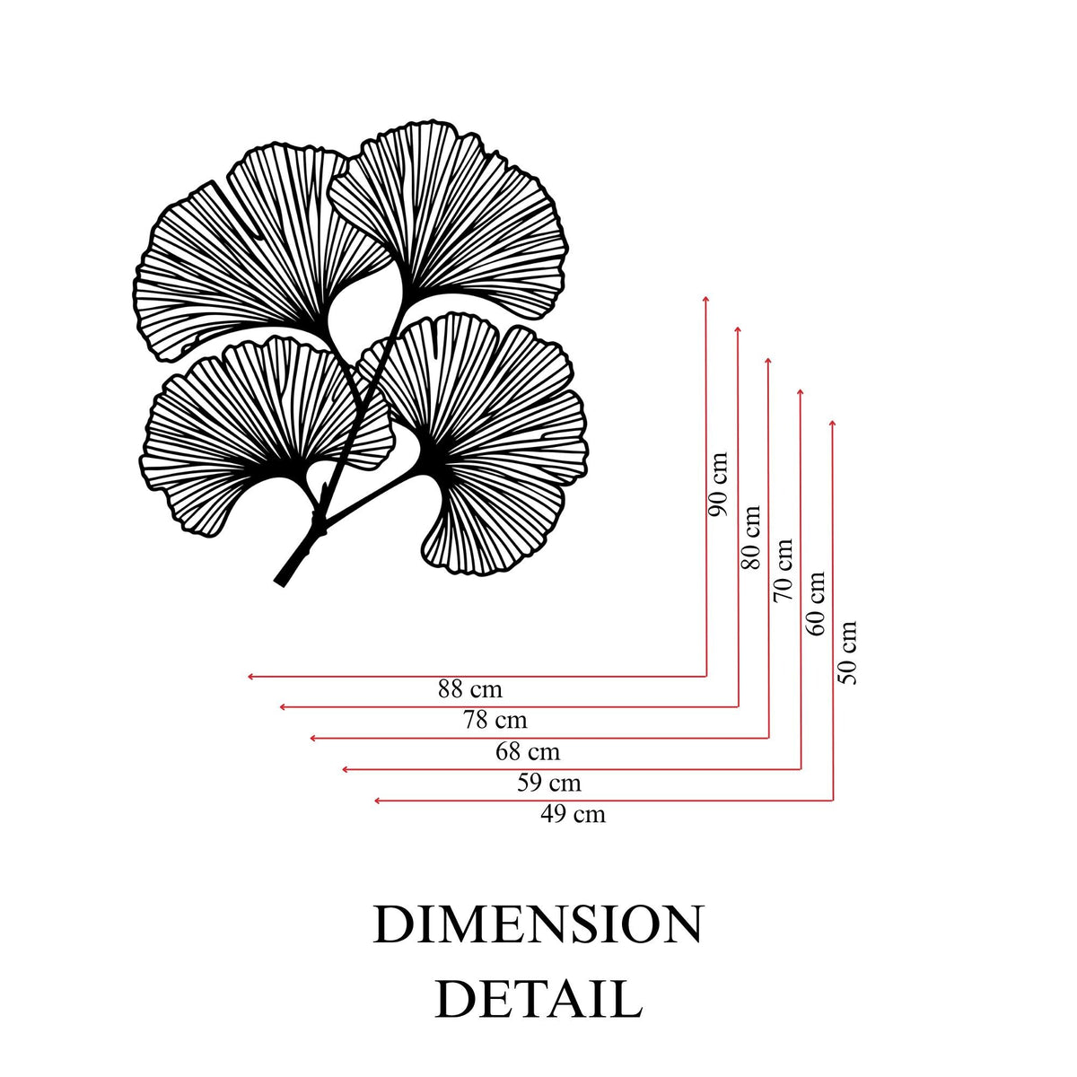 Ginkgo Leaf Metal Wall Art colour options for the metal panel
