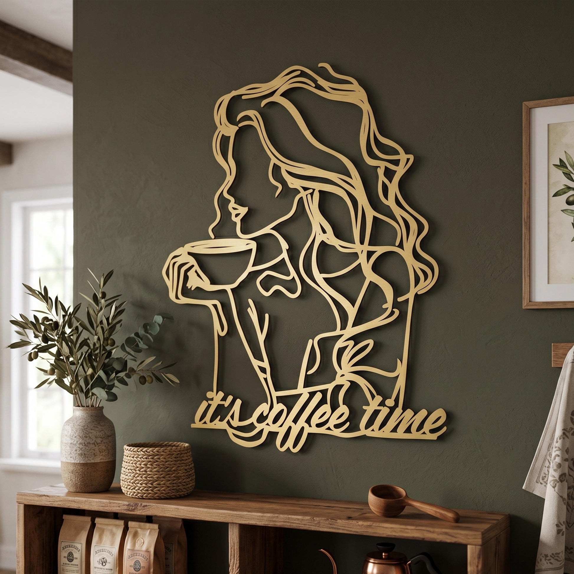 Metal Wall Art in a modern hallway
