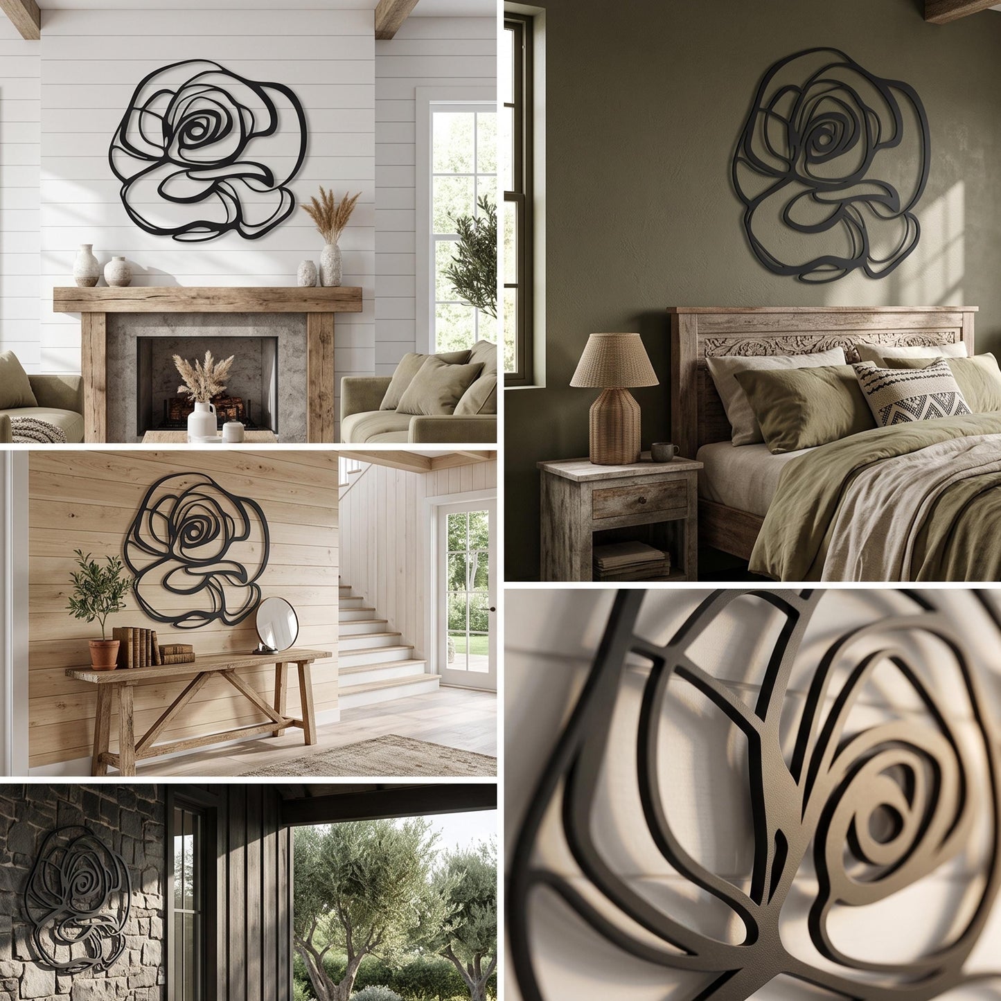 Abstract Rose Metal Wall Art detail of the laser-cut edge