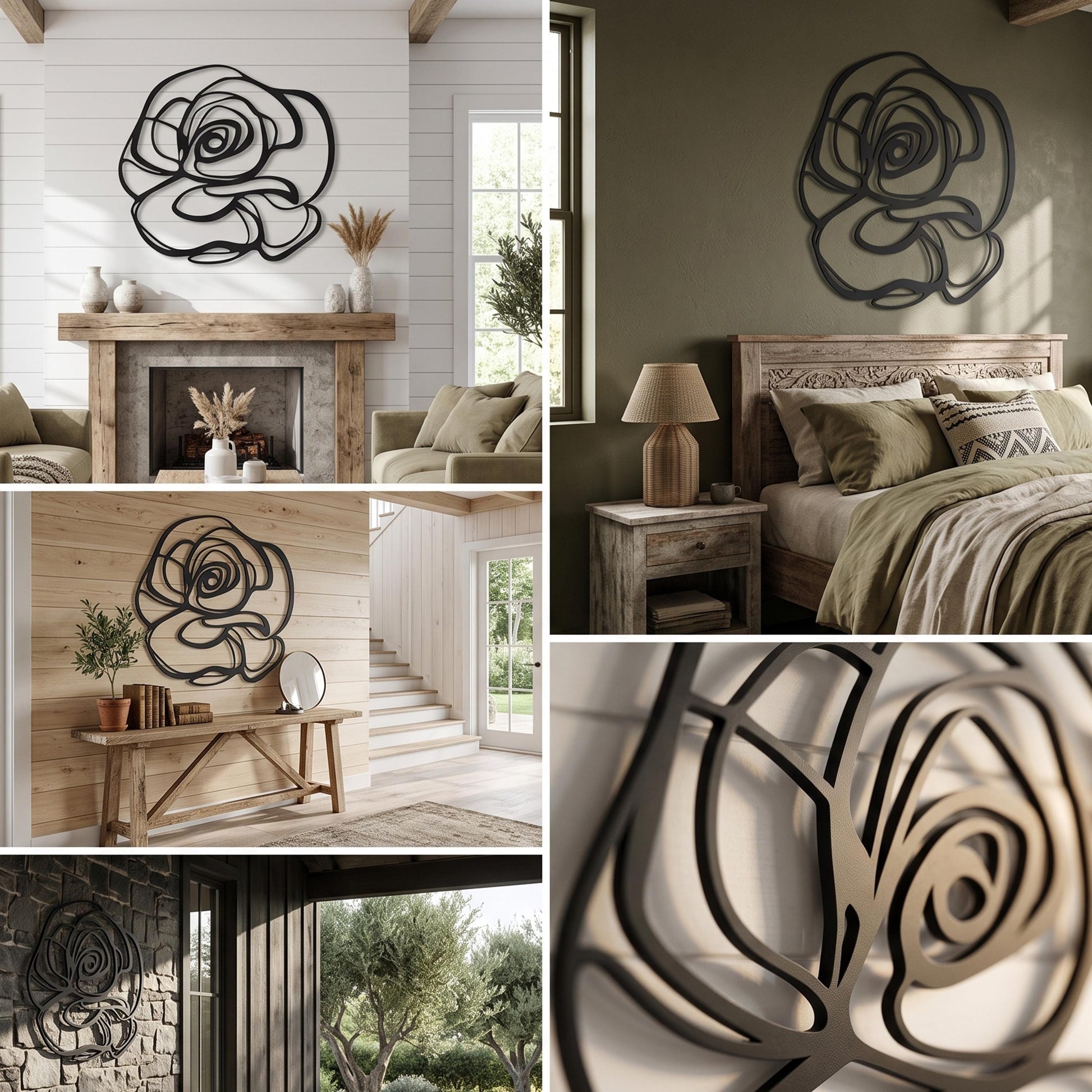 Abstract Rose Metal Wall Art detail of the laser-cut edge