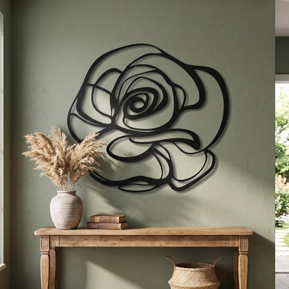 Abstract Rose Metal Wall Art bedroom interior styling