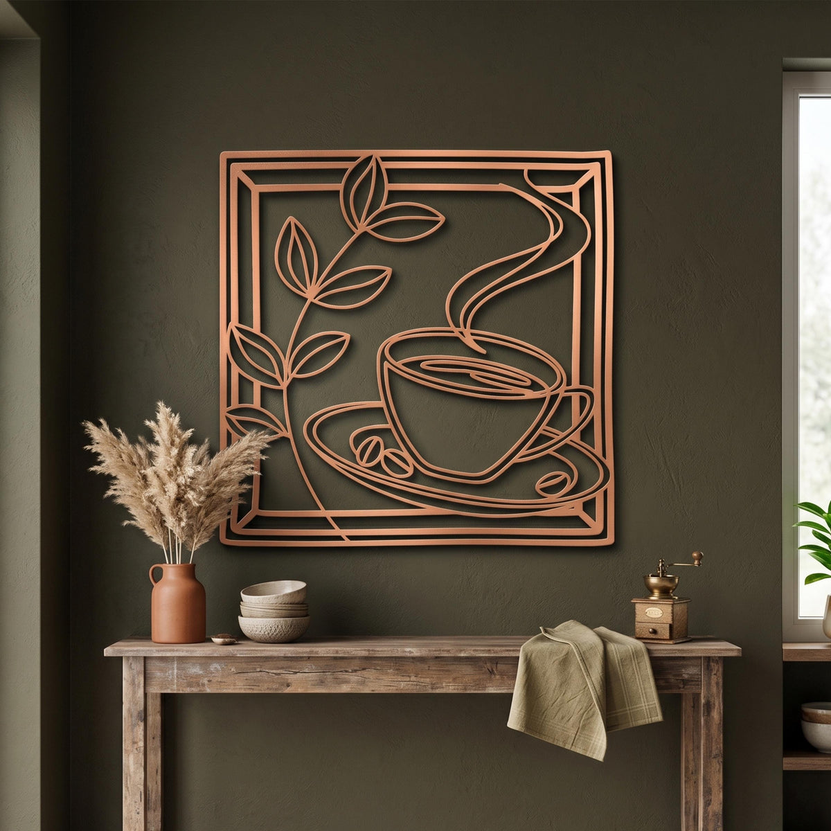 Metal Coffee Cup Wall Art colour options for the metal panel