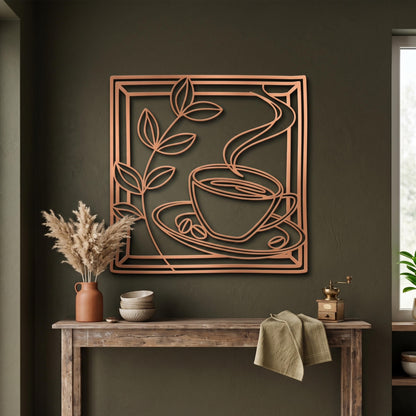 Metal Coffee Cup Wall Art colour options for the metal panel