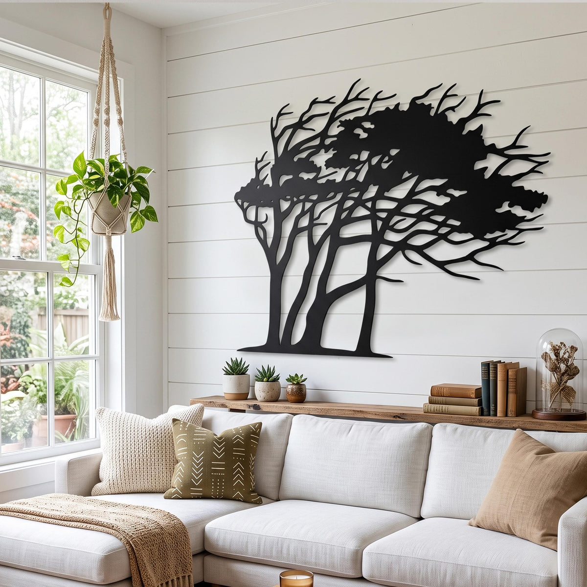 Windswept Tree Metal Wall Art – laser-cut steel wall art