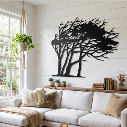 Windswept Tree Metal Wall Art – laser-cut steel wall art