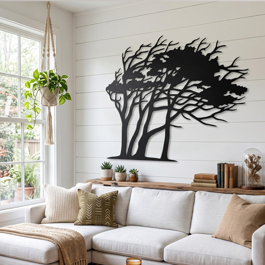 Windswept Tree Metal Wall Art – laser-cut steel wall art