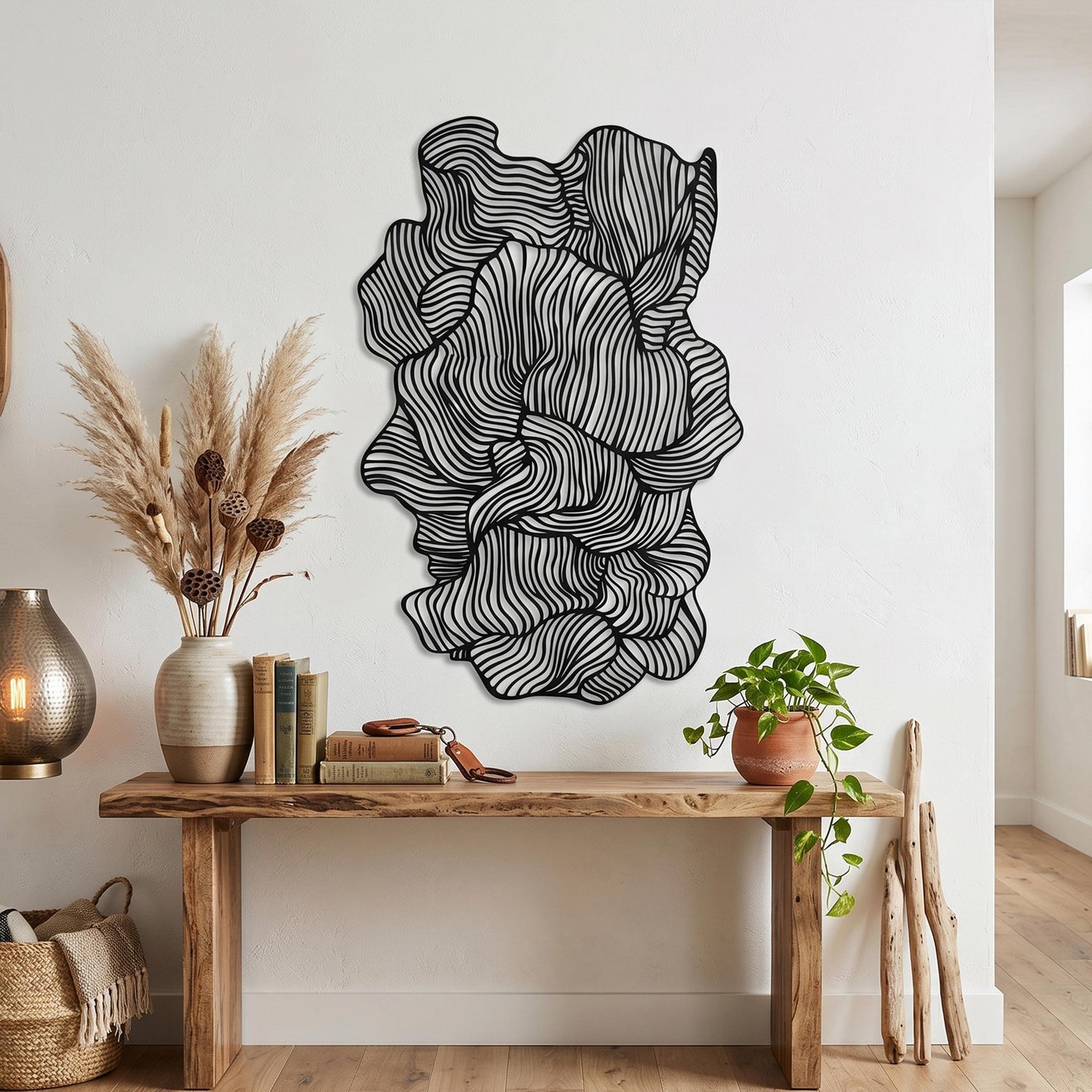 Black Metal Wall Art – laser-cut steel wall decor