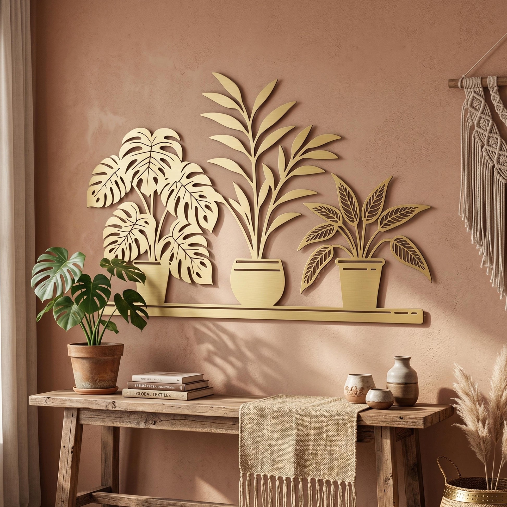 Metal Wall Art styled above a sofa