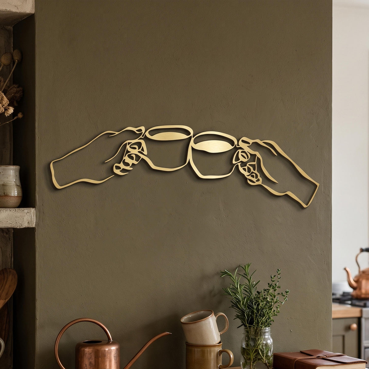 Coffee Cheers Metal Wall Art size guide in cm and inches