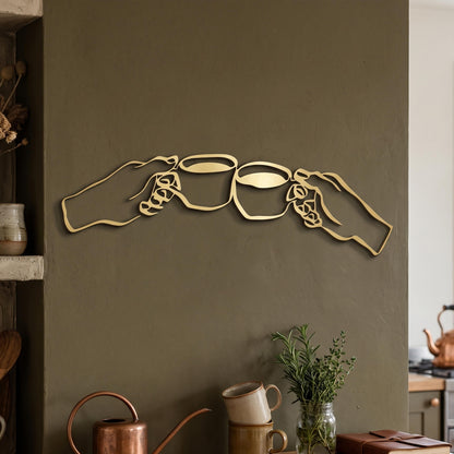 Coffee Cheers Metal Wall Art size guide in cm and inches