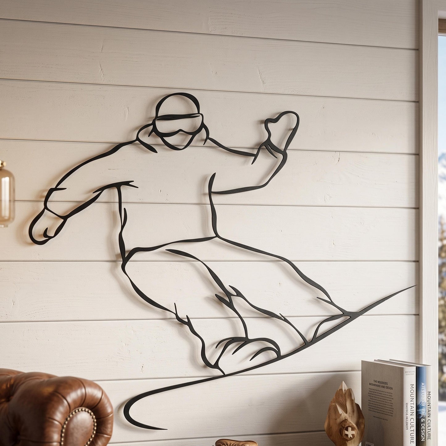Snowboarder Metal Wall Art – laser-cut steel wall decor