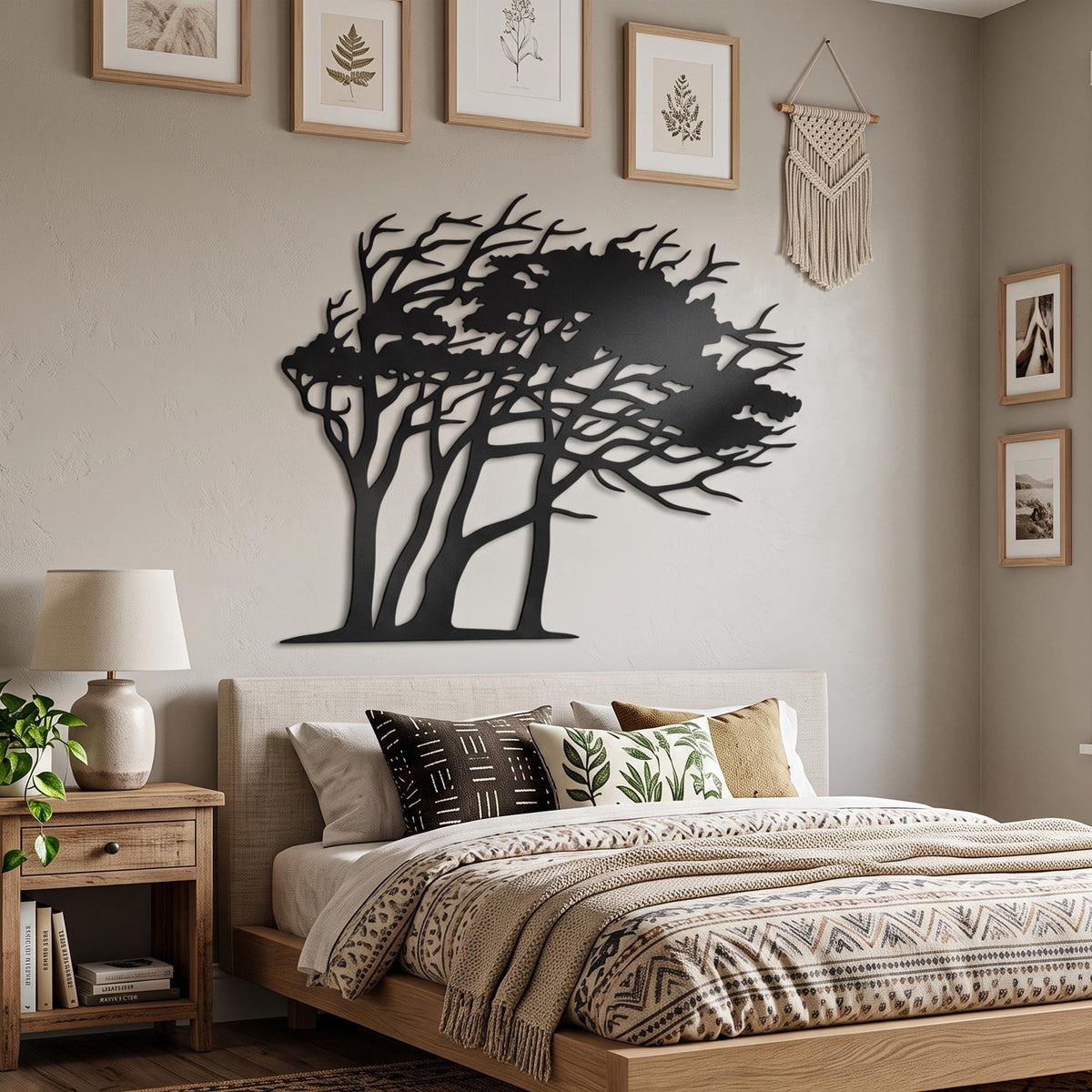 Windswept Tree Metal Wall Art colour options for the metal panel