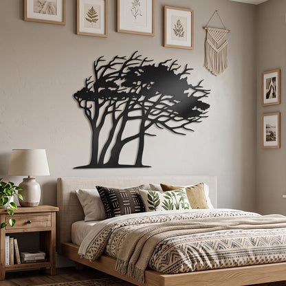 Windswept Tree Metal Wall Art colour options for the metal panel