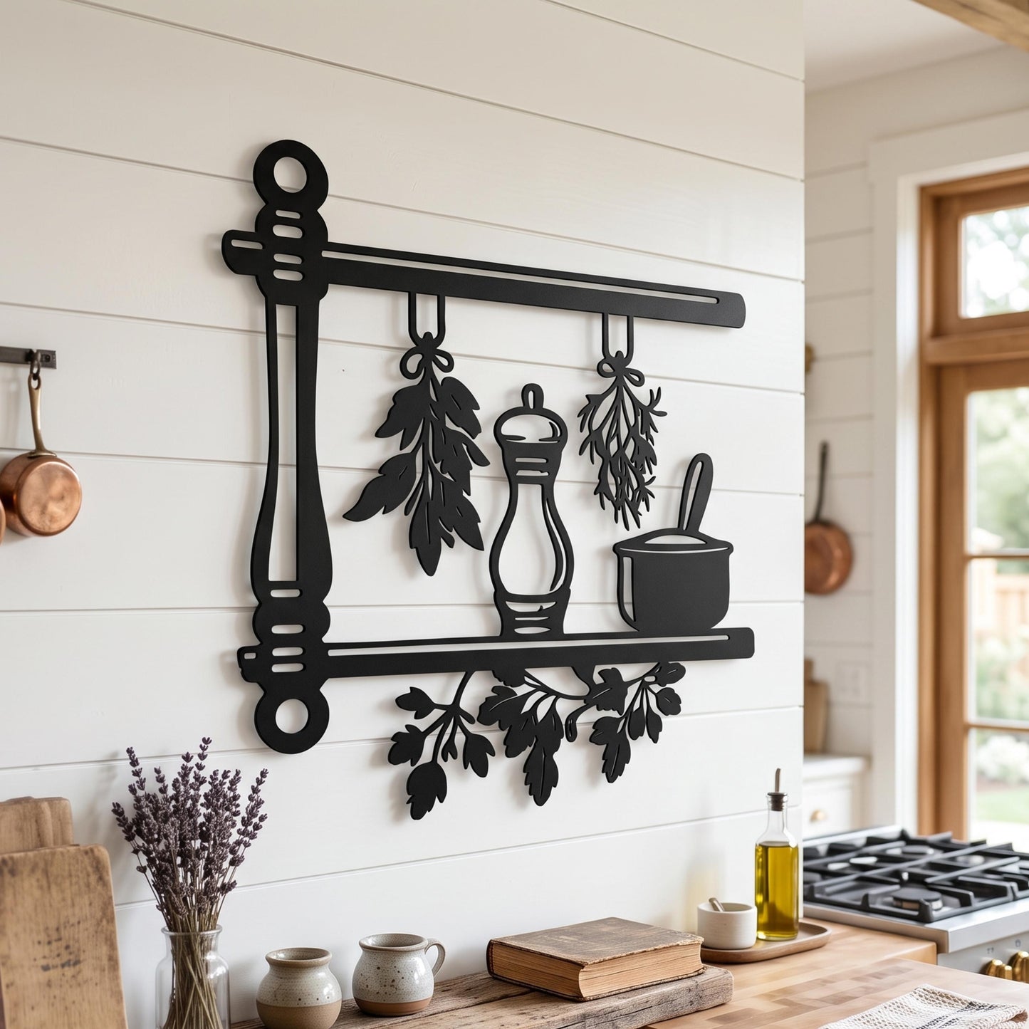 Kitchen Herbs Metal Wall Art – laser-cut steel wall decor