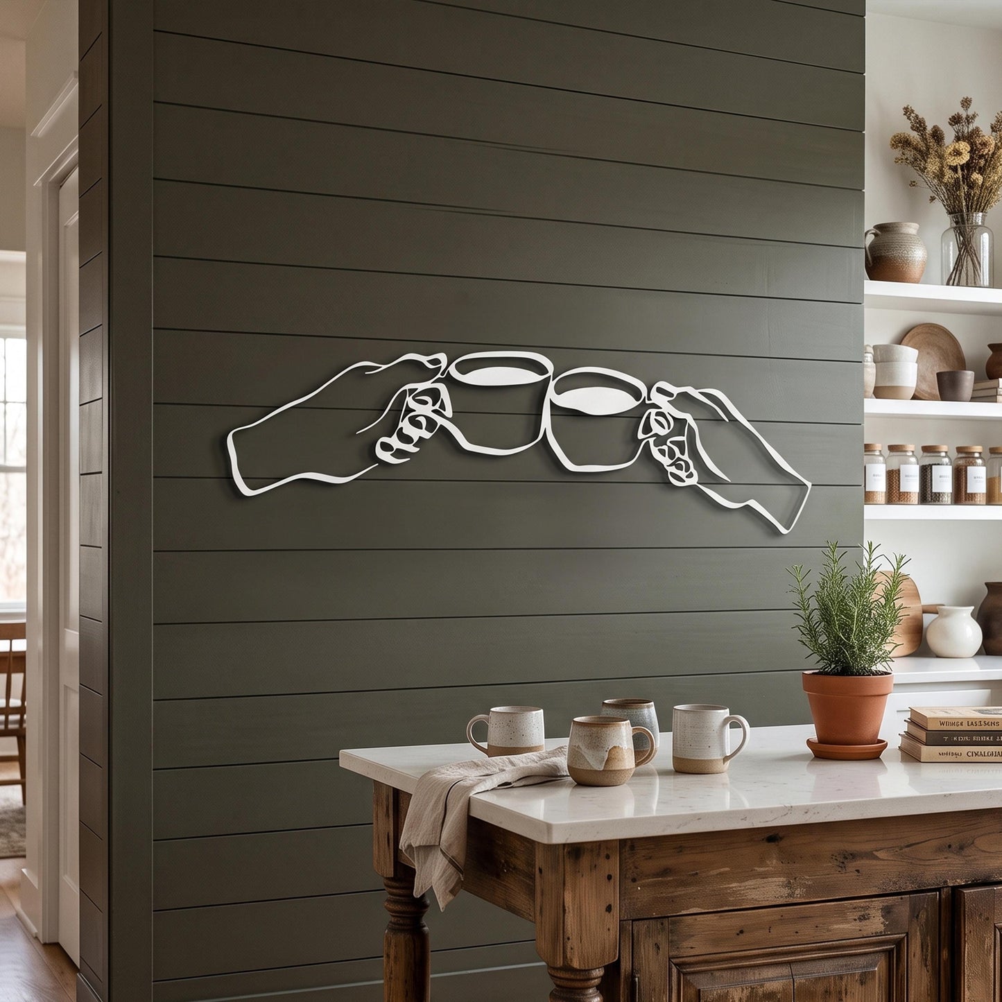 Coffee Cheers Metal Wall Art colour options for the metal panel