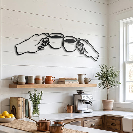 Coffee Cheers Metal Wall Art – laser-cut steel wall art