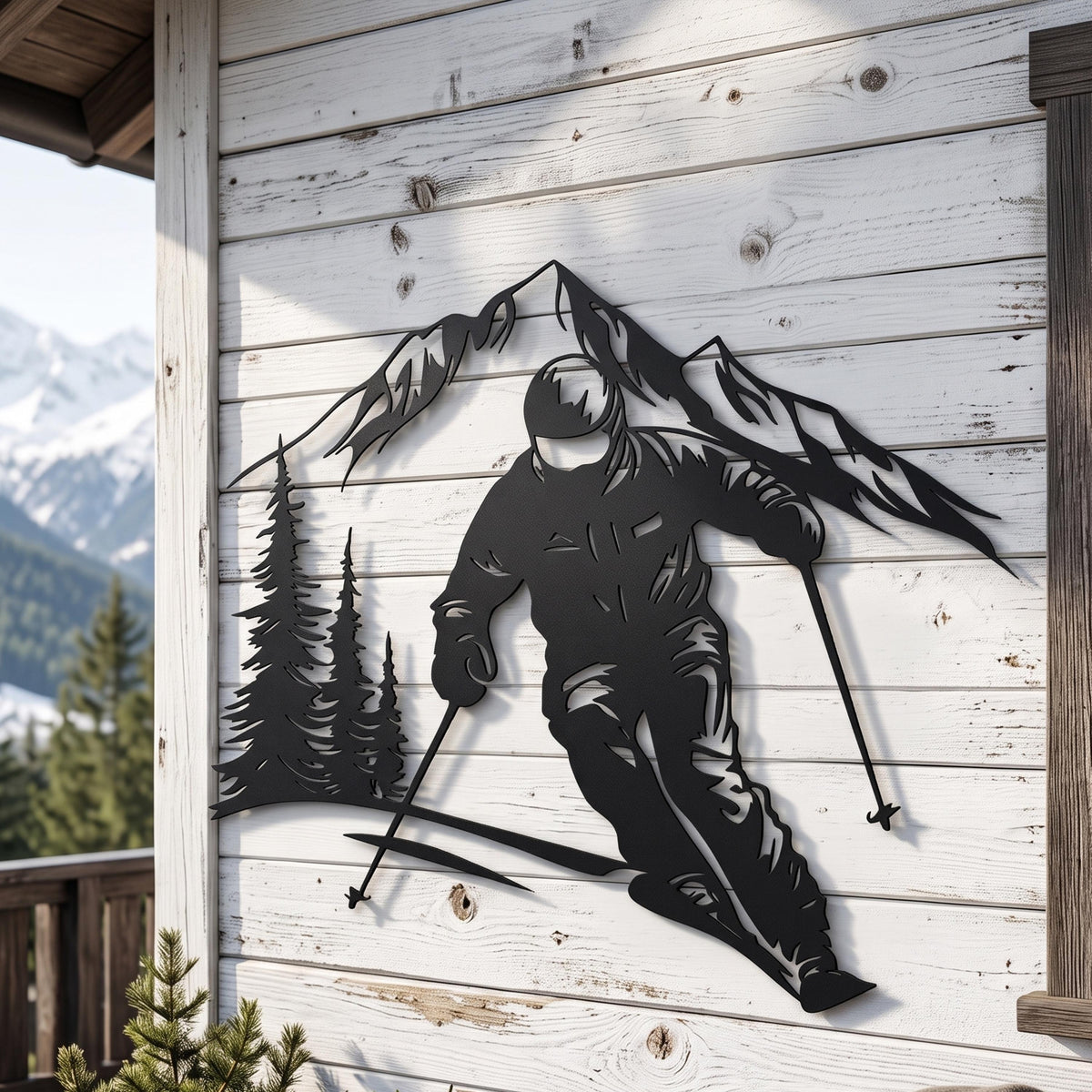 Skiing Metal Wall Art bedroom interior styling