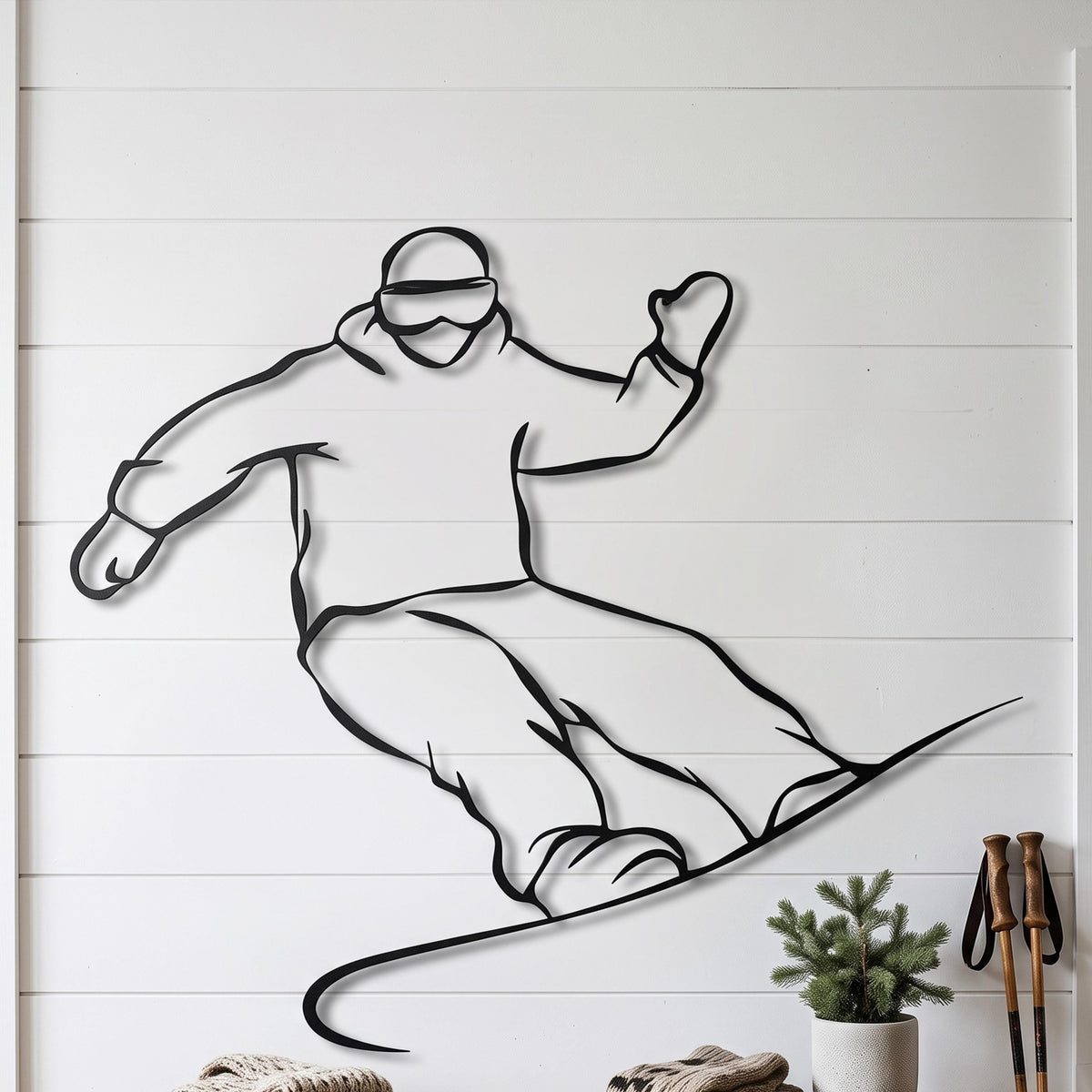 Snowboarder Metal Wall Art colour options for the metal panel