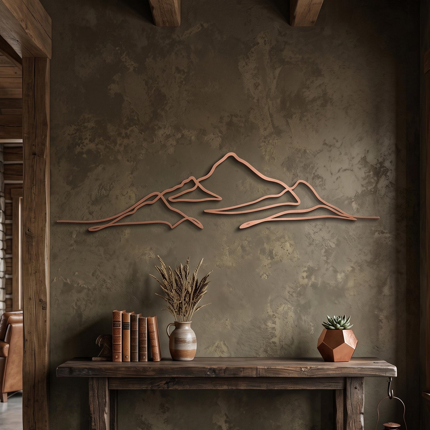 Mountain Range Metal Wall Art bedroom interior styling
